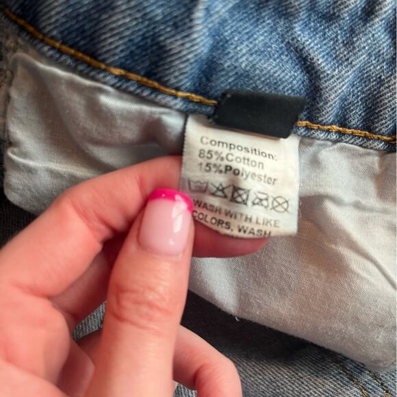 SHEIN Light Wash Distressed Jean Shirts Size XL - Picture 4 of 12